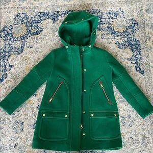 J. Crew Green Italian Stadium Cloth Coat